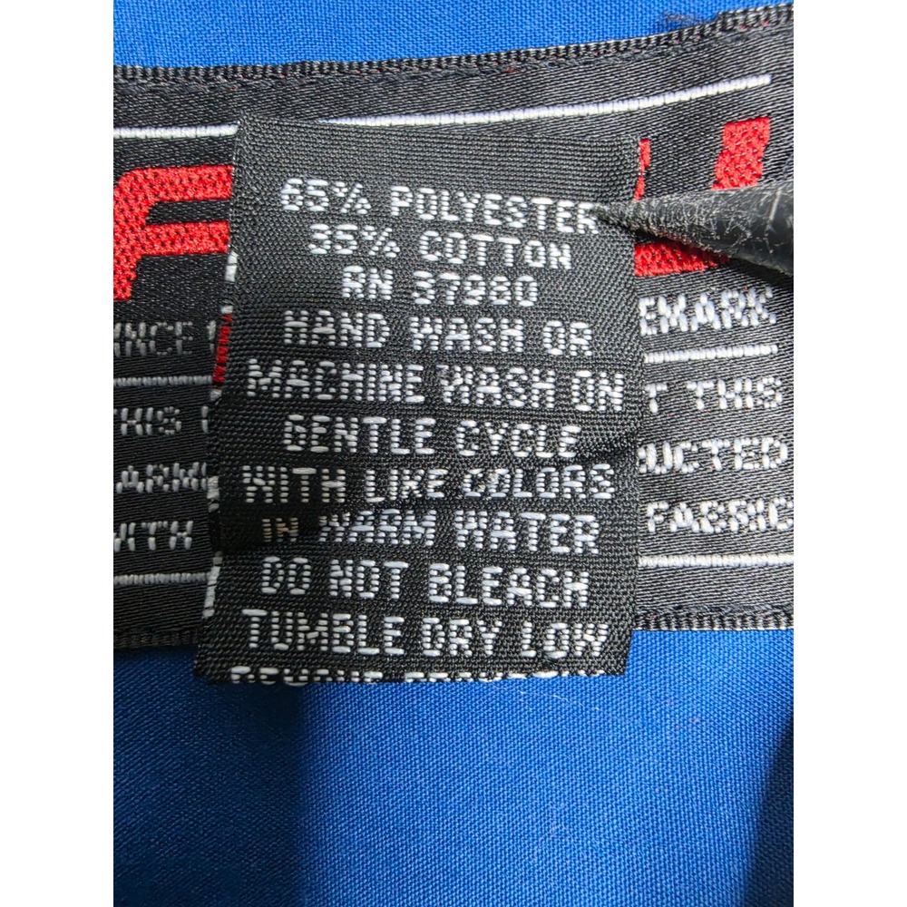 Vintage FUBU Shirt Men's 2XL Blue Colorblock Graphic Cotton Button-Up Retro Y2K - Picture 7 of 9